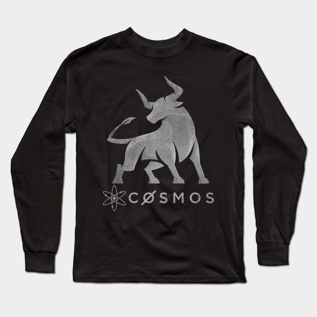 Bull Market Cosmos Crypto ATOM Coin To The Moon Token Cryptocurrency Wallet HODL Birthday Gift For Men Women Kids Long Sleeve T-Shirt by Thingking About